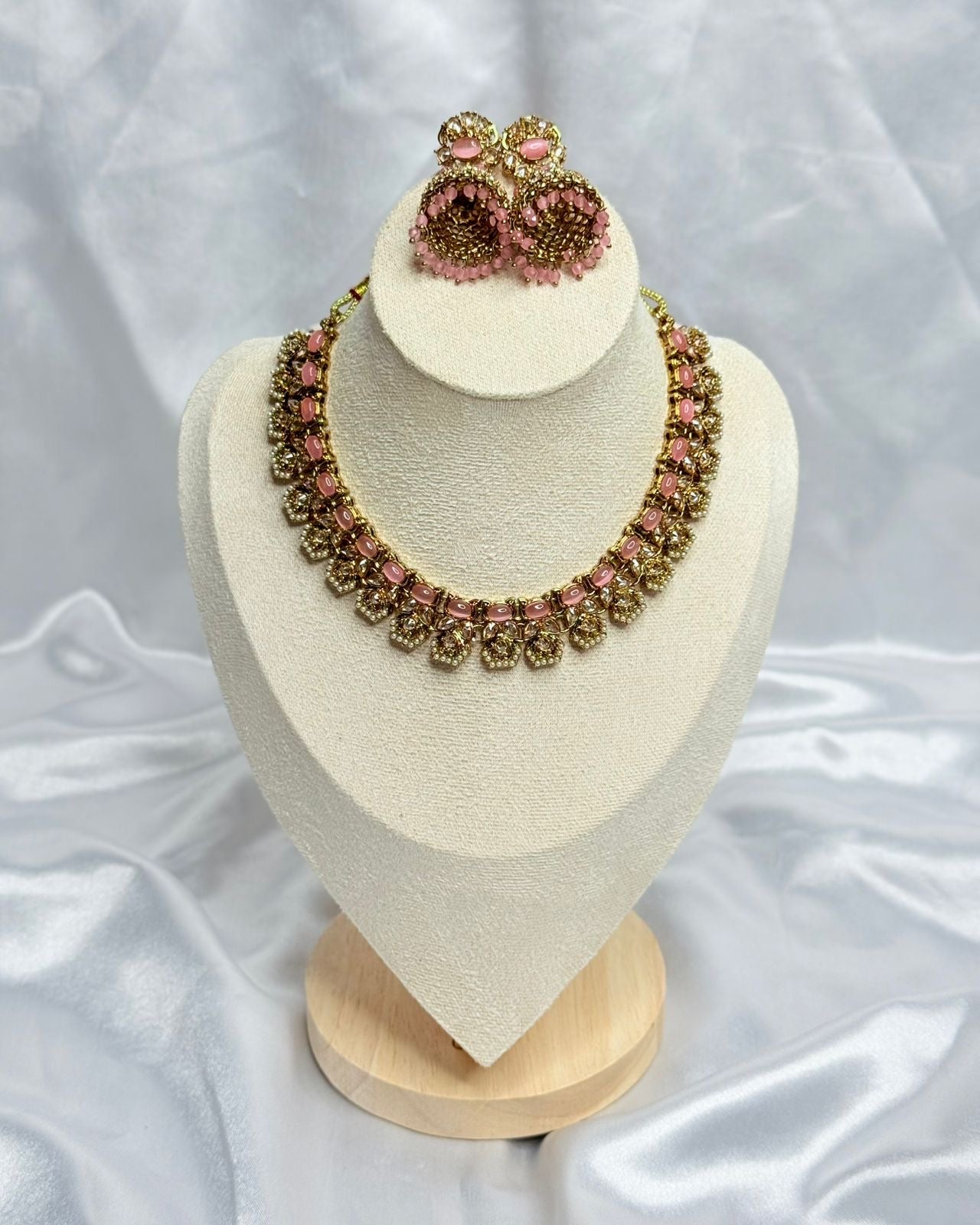 Pink Stone Premium Necklace Set | Code : 201