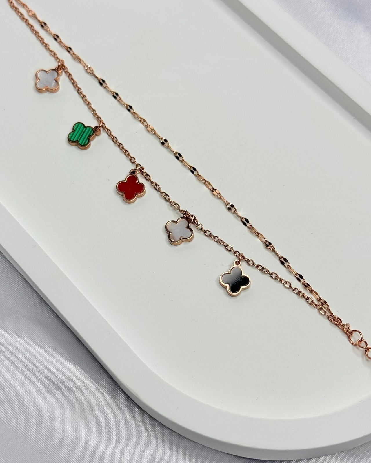 Multicolour Clover Rosegold Bracelet | Code : 276