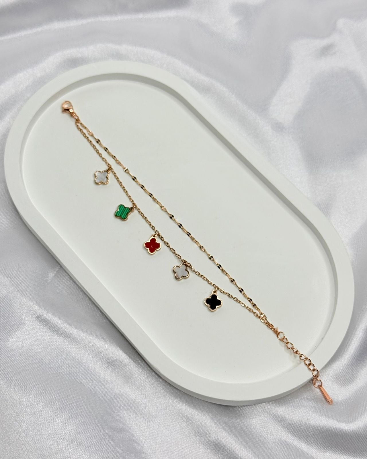 Multicolour Clover Rosegold Bracelet | Code : 276