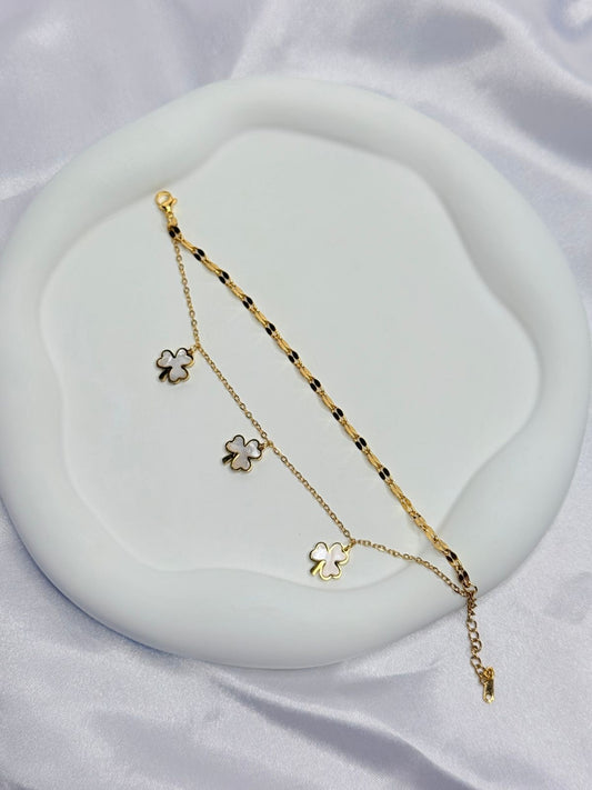 Leaf Double Layered Golden Bracelet | Code : 276