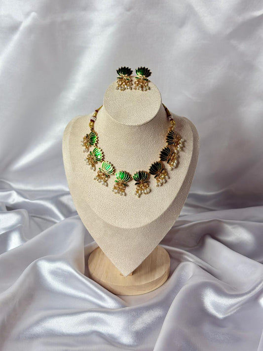 Green Lotus Choker set