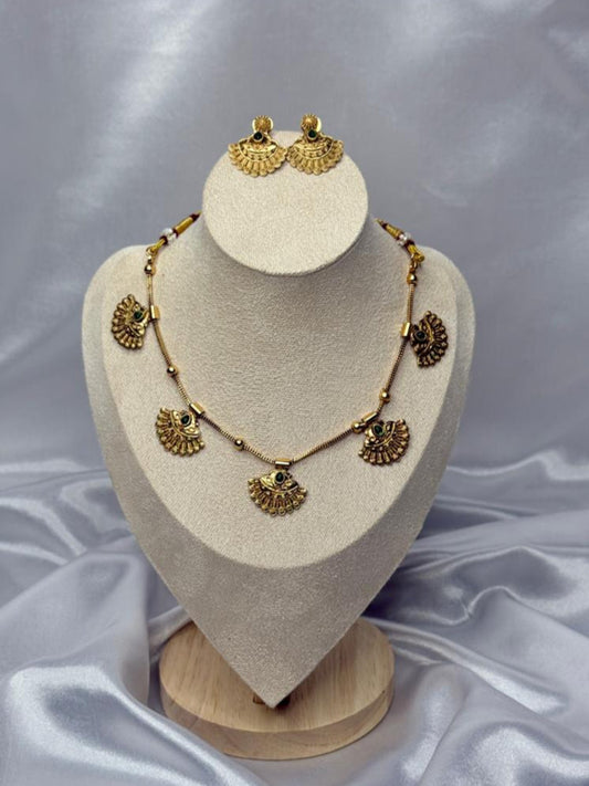 Peacock design treditional necklace set