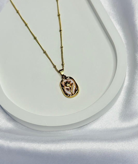 Rose Bloom Frame Pendant Chain | Code : 167