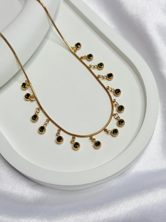 Green Stone Charm Necklace | Code : 155