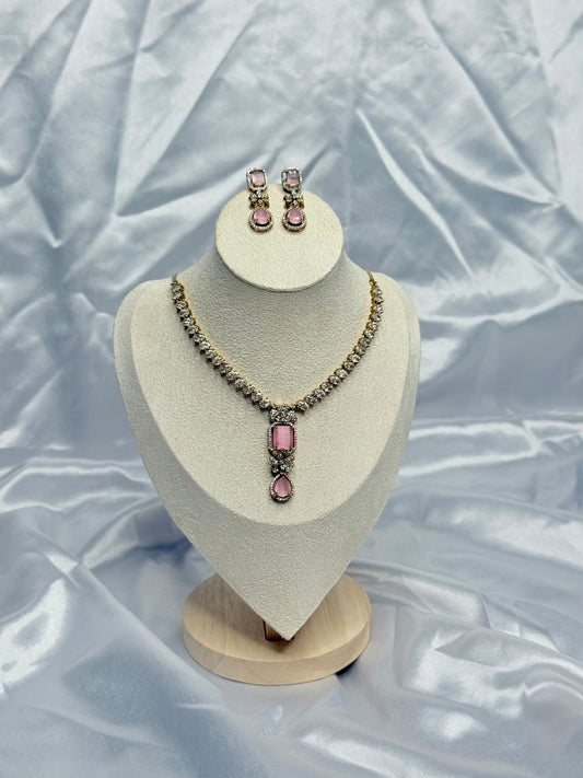 Gold Fusion AD Stone Necklace Set | Code : 101